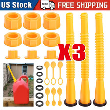 3X Replacement Gas Can Spout Nozzle Vent Kit for Plastic Gas Cans Old Style Cap