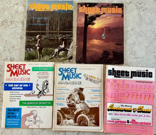 vintage lot of 31 sheet music magazines 1978 1990  1991  1992  1993  1994  1995