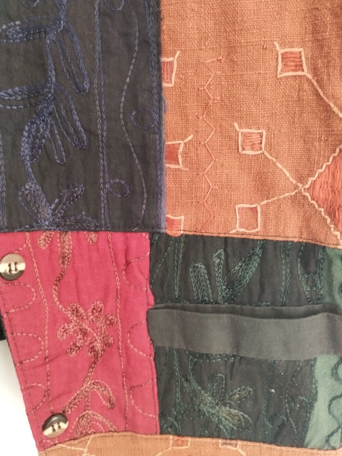 Boho Indian Patchwork Vest – Embroidered Viscose … - image 5