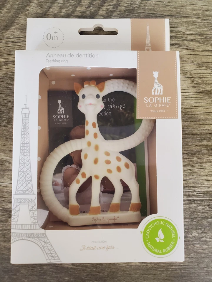 2-PACK Sophie La Girafe - So Pure Natural Rubber Soft Baby Teething Ring France - Image 2 of 3
