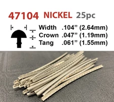 25 Piece Set - Jescar Nickel Silver Fretwire #47104 - Jumbo Gauge