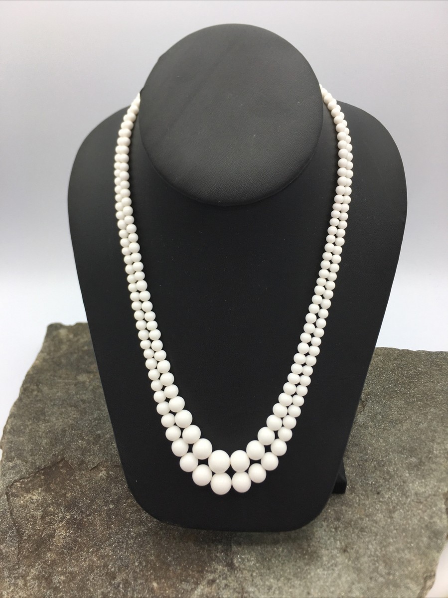 VINTAGE 50'S MULTI 2 STRAND Beautiful Glass BEADED NECKLACE