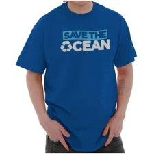 Earth Day Activist Save The Ocean Recycle Womens or Mens Crewneck T Shirt Tee