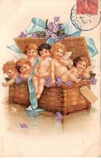 Ange - n°81435 - Anges dans une malle en osier