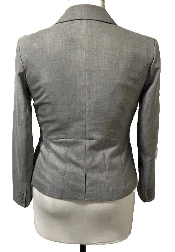 New York & Company | Светло-серый эластичный блейзер на двух пуговицах размер 18 - Изображение 2 из 4