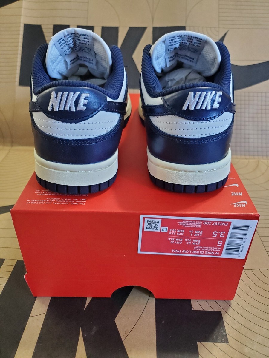 Nike Dunk Low PRM Vintage Navy FN7197-100 Women's Size 5 Nike Dunk Low PRM Vintage Navy FN7197-100 Women's Size 5
