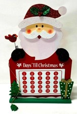 Wooden Santa Advent Calendar Countdown Days Until Christmas Tabletop Decoration