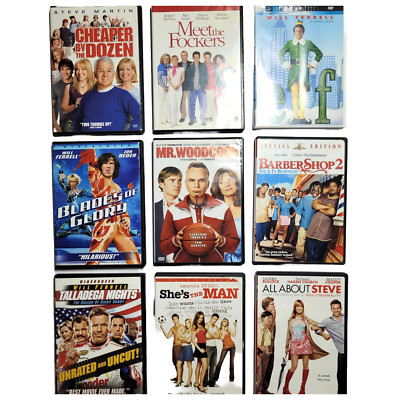 Lot of 9     Used Video DVD s Movies Barber Shop 2 Blades Of Glory - Tested!