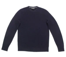 BLOOMINGDALE'S Navy Blue Wool Cashmere Knit Crewneck Men's Sweater sz M /725