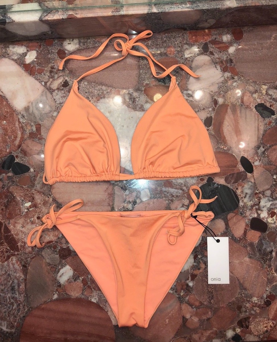 NWT $196 Onia Megan & Kate Triangle String Bikini Swimsuit 2pc Set
