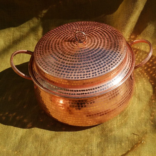 Cazuela de guiso de arroz para olla de cobre puro tapa gruesa hecha a mano gas/inducción de patata - Imagen 5 de 22