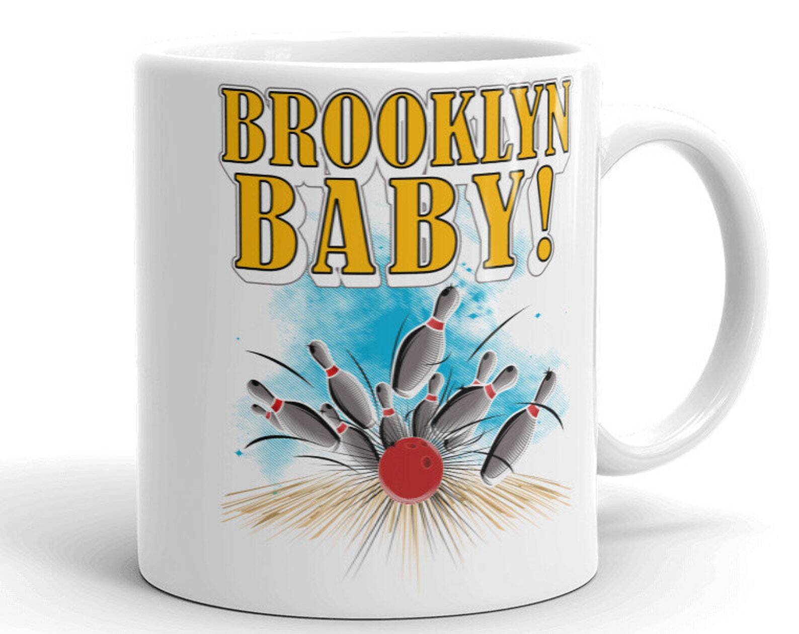 Bowling-Themed Brooklyn Baby Gift Coffee Mug for Bowlers  