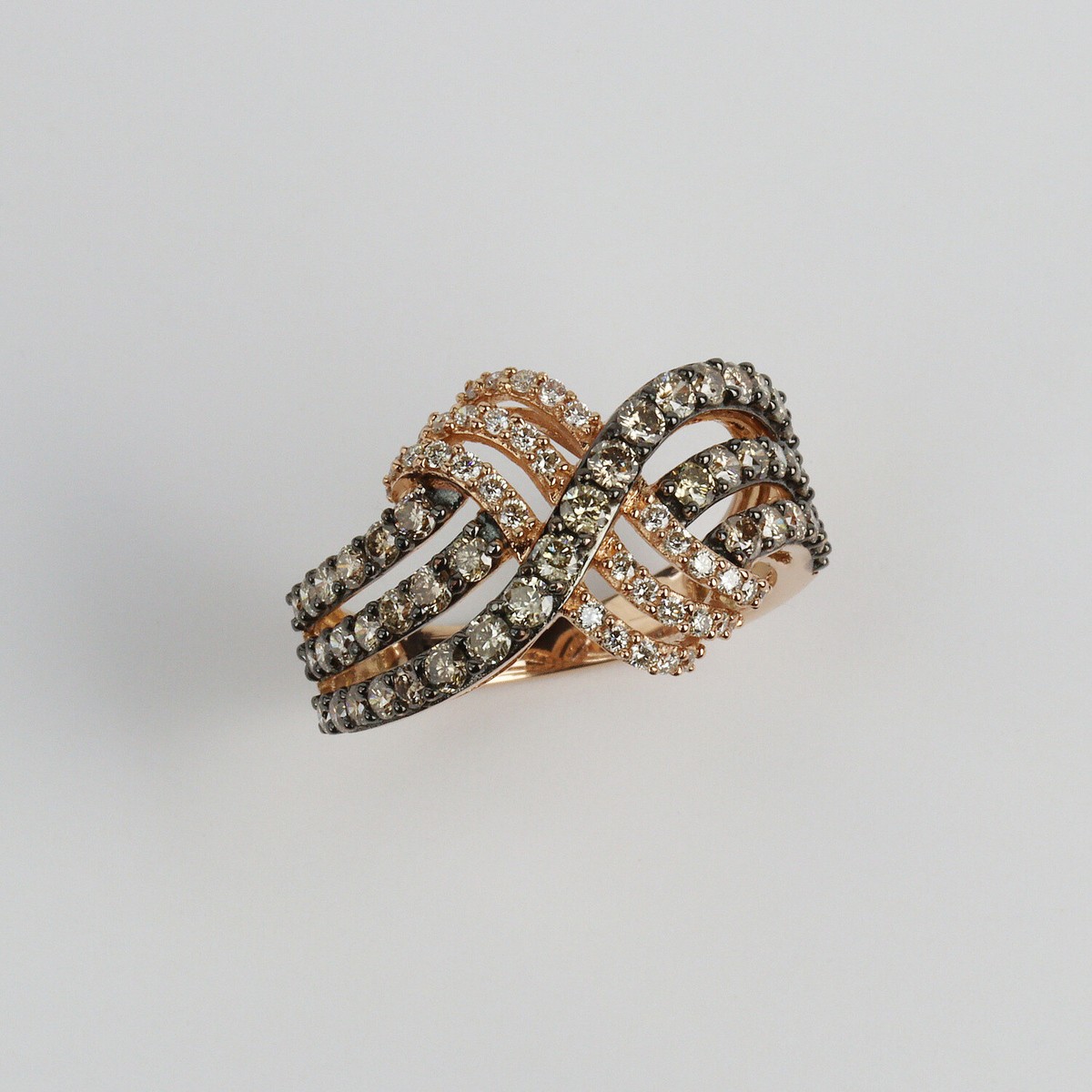 LeVian 14k Rose Gold, Clear Chocolate Diamond Womens Crossover