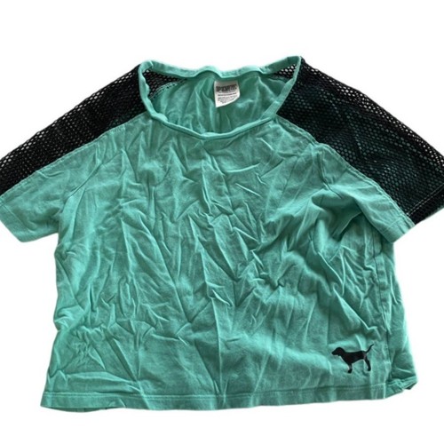T-shirt Crop Victoria's Secret PINK - Destroyed Style - Taille Small - Occasion