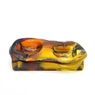 Vtg MCM Livio Seguso Salviati Gaspari Murano Glass Lava Land Rock Ashtray