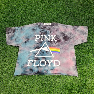 Rainbow Prism Cropped Shirt Womens Large 21x20 Gray