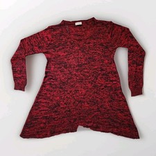 Bobbie & Brooks Knit Sweater Dress Red Black Handkerchief Hem Plus Sz 1X EUC