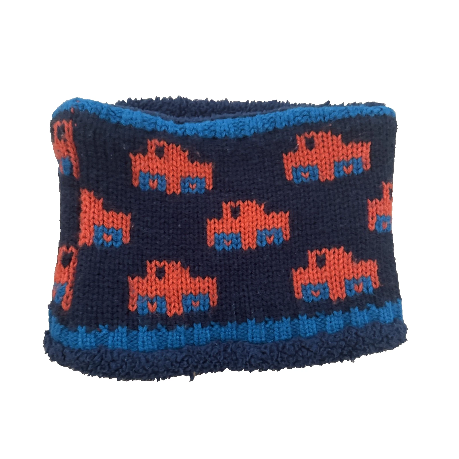 Boys Fleece Neck Gaiter Topomini Warmer Snow Breaker Navy and Red