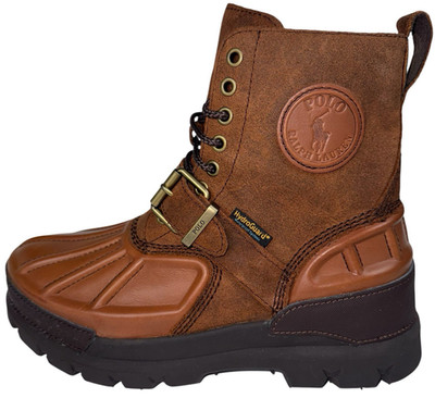 Polo Ralph Lauren Mens Size 7.5 Boots Oslo High Leather Winter Waterproof Brown