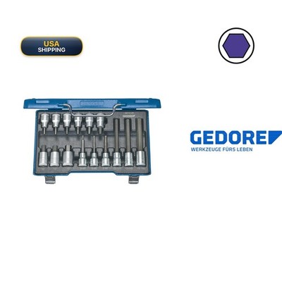 GEDORE In 19 LKM Screwdriver Bit Socket Set 1/2'' 15 Pcs In-hex 5-17 Mm