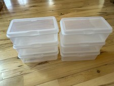 Sterilite Clear FlipTop Storage Boxes with Hinged Lids - Stackable - 6 Pack
