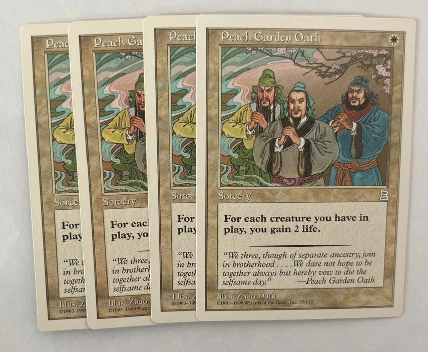 MTG 4X PORTAL THREE KINGDOMS PEACH GARDEN OATH NM P3K WHITE UNCOMMON SORCERY - Image 2 of 4