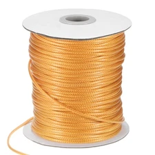 87 Yards 2mm Waxed Polyester Cord with Spool for Jewelry Making, Golden