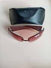 Kangol Women's Sunglasses And Case, Pink Rimless Frames, Wraparound,