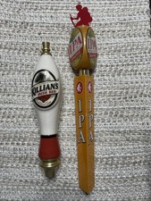 Two 12" Beer Tap Handles Ceramic George Killian's Irish Red Premium And Wood IPA