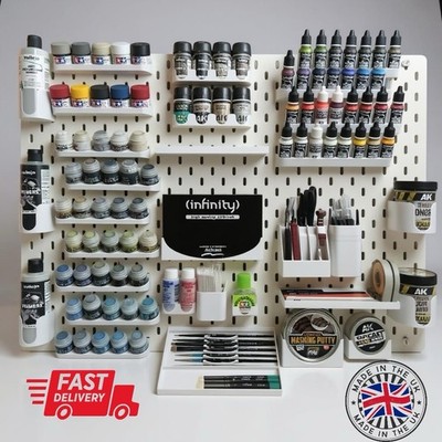 IKEA Wirbelbrett SKADIS Organizer Citadel Vellejo AK Tamiya Lack Wandregal Halter