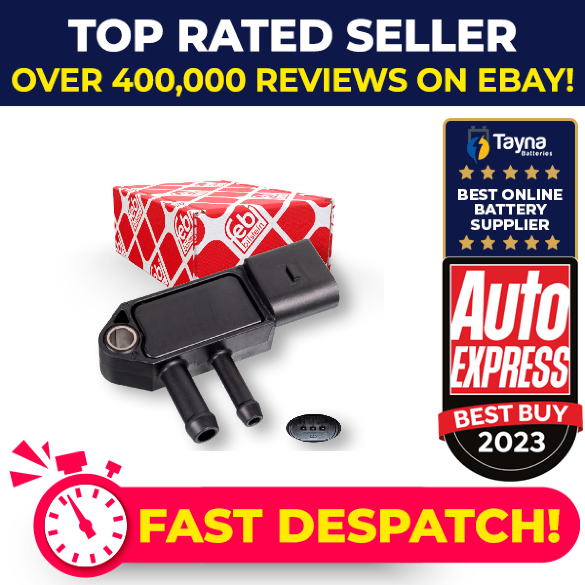 Exhaust Pressure Sensor fits AUDI A3 2.0D 03 to 13 059906051C 076906051B Febi