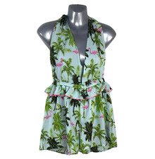 Primark Backless Playsuit Tropical Print Halter Neck Women s UK Size M