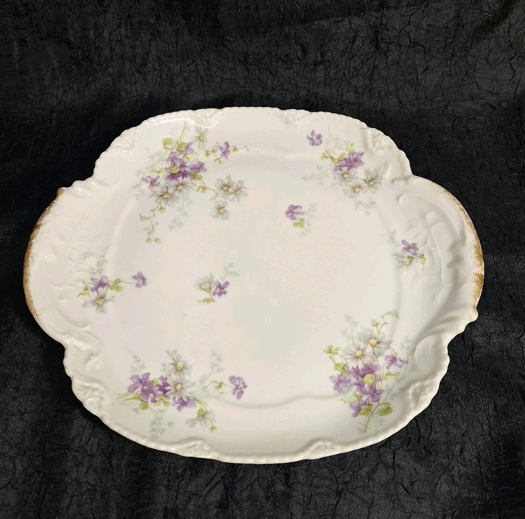 Haviland & Co Limoges France Antique 1895-1900 Schleiger 264 Violets Platter 11”