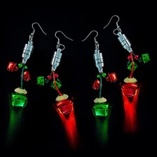 Light-Up Jingle Bell Earrings - 3 Pair, Christmas, Jewelry, 6 Pieces