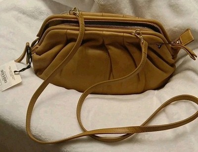 Uterqüe Bolso Piel Purse Bag Tan 710 Long Strap Model 1820 Eur M Dustbag NWT 