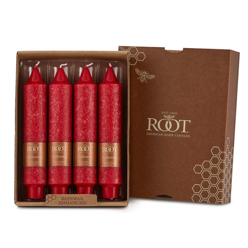 Premium Beeswax Blend Boxed Candle Set, 7-inch, Red,...