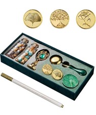 Siegelset mit 3 Siegeln und Siegelwachs Perlen