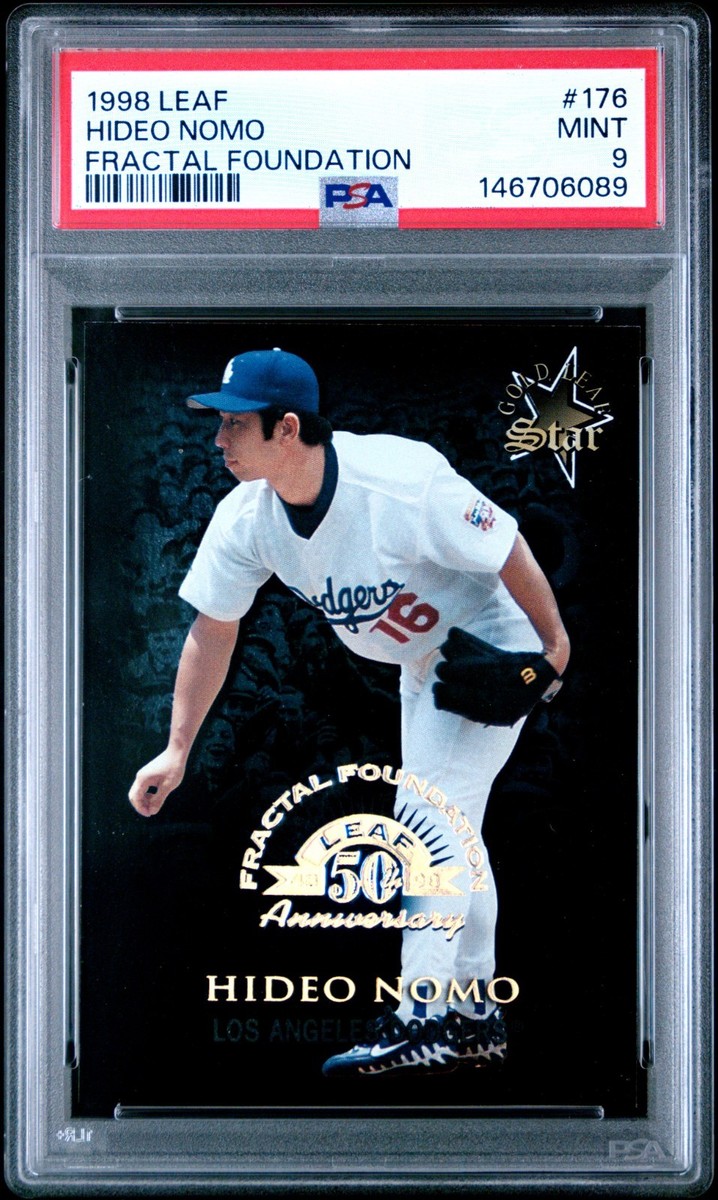 PSA 9 MINT 1998 LEAF HIDEO NOMO #176 DODGERS FRACTAL FOUNDATION
