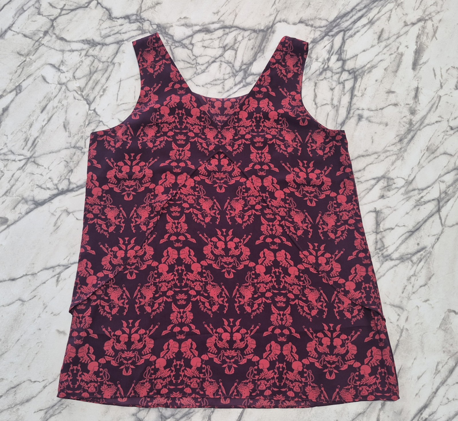 CAbi Camio Print Layered Split Back Shell Blouse … - image 6