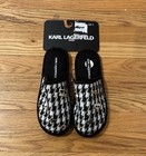 KARL LAGERFELD Hahnentritt KARL & CHOUPETTE Logo Glitzer Charms Hausschuhe Größe 7
