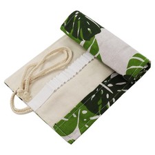 Canvas Pencil Wrap Case, 48 Holes Colored Pencil Roll Holder Storage Pouch fo...