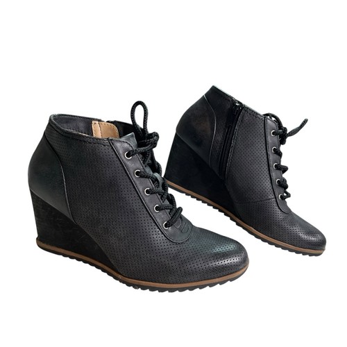 Soul Naturalizer Damen-Stiefeletten Keilabsatz 8,5 schwarz Schnürung bequem gepolstert - Bild 1 von 13