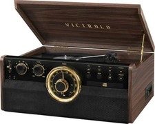 Victrola - Empire Bluetooth 6-in-1 Record Player - Gold/Brown/Black