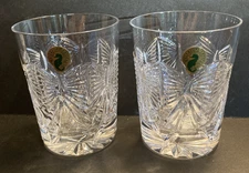 2 Waterford Millennium Happiness Double Old Fashion Glasses, 4 3/8 ", New-Other