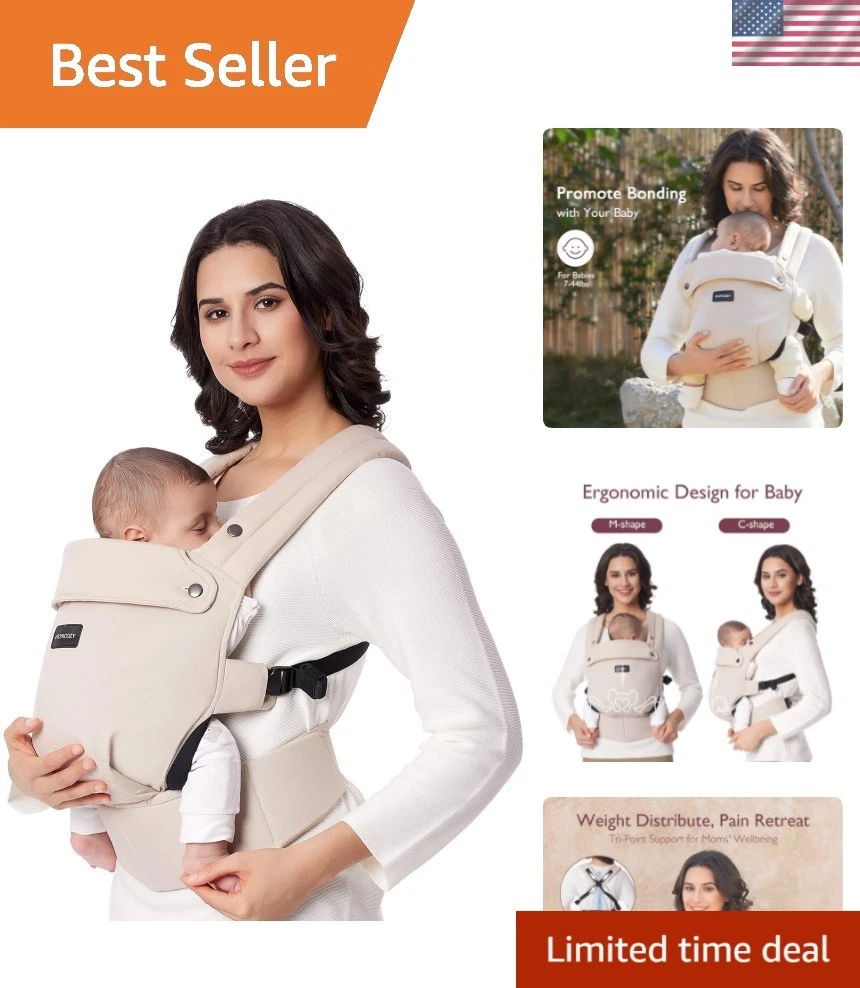 3-in-1 Lightweight Baby Carrier - Hands-Free Comfort for Infants to Toddlers