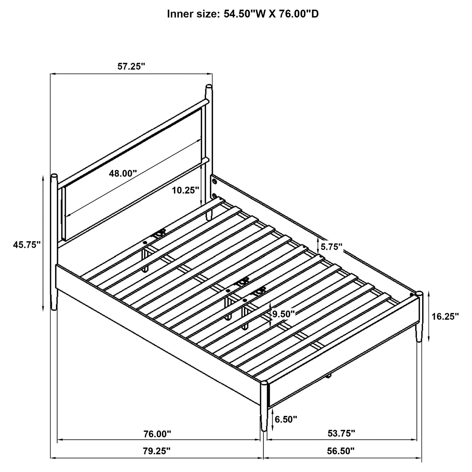 Coaster Mason 46" Wood Full Panel Platform Bed in Light Brown/Gray