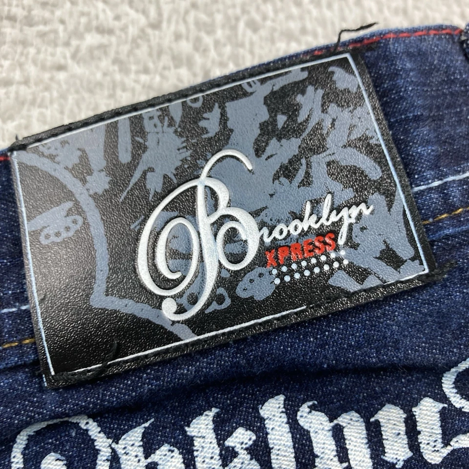 Pantalones Cortos De Colección Brooklyn Xpress Denim Para Hombres 34 Azul Suelto Hip Hop Y2K Foto 4 de 4