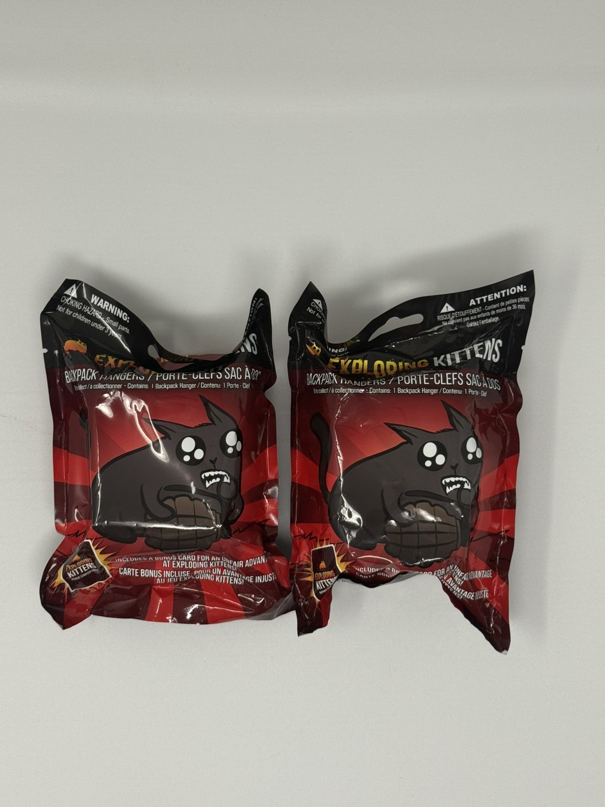 LOT OF 2 Exploding Kittens Backpack Hanger Blind Bag Mini Card NEW | eBay