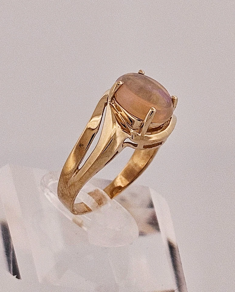 EMA 10k 纯金复古月光石戒指 尺寸 7.75 — 第 3/4 张图片