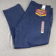 Rustler Mens 50x30 Regular Fit Boot Vintage Dark Denim Jeans Made In USA NWT
